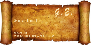 Gere Emil névjegykártya